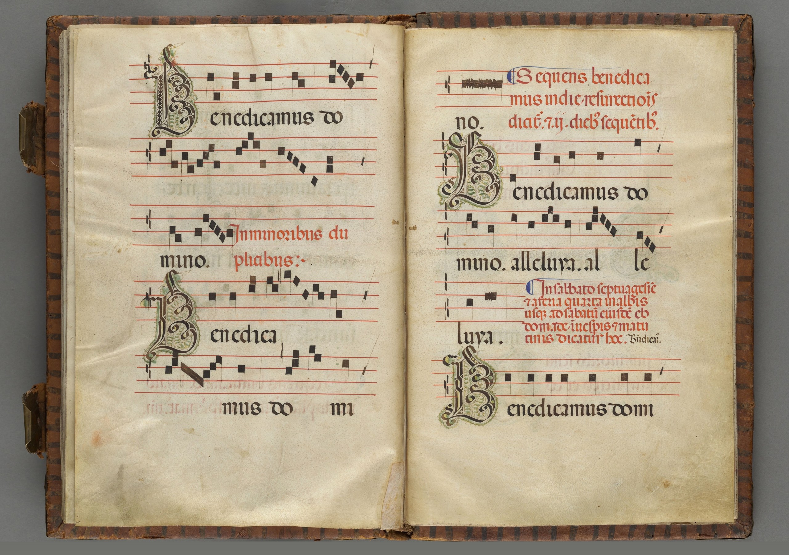 Antiphonary, Flemish or Northern French, ca. 1480, open at the Benedicamus domino